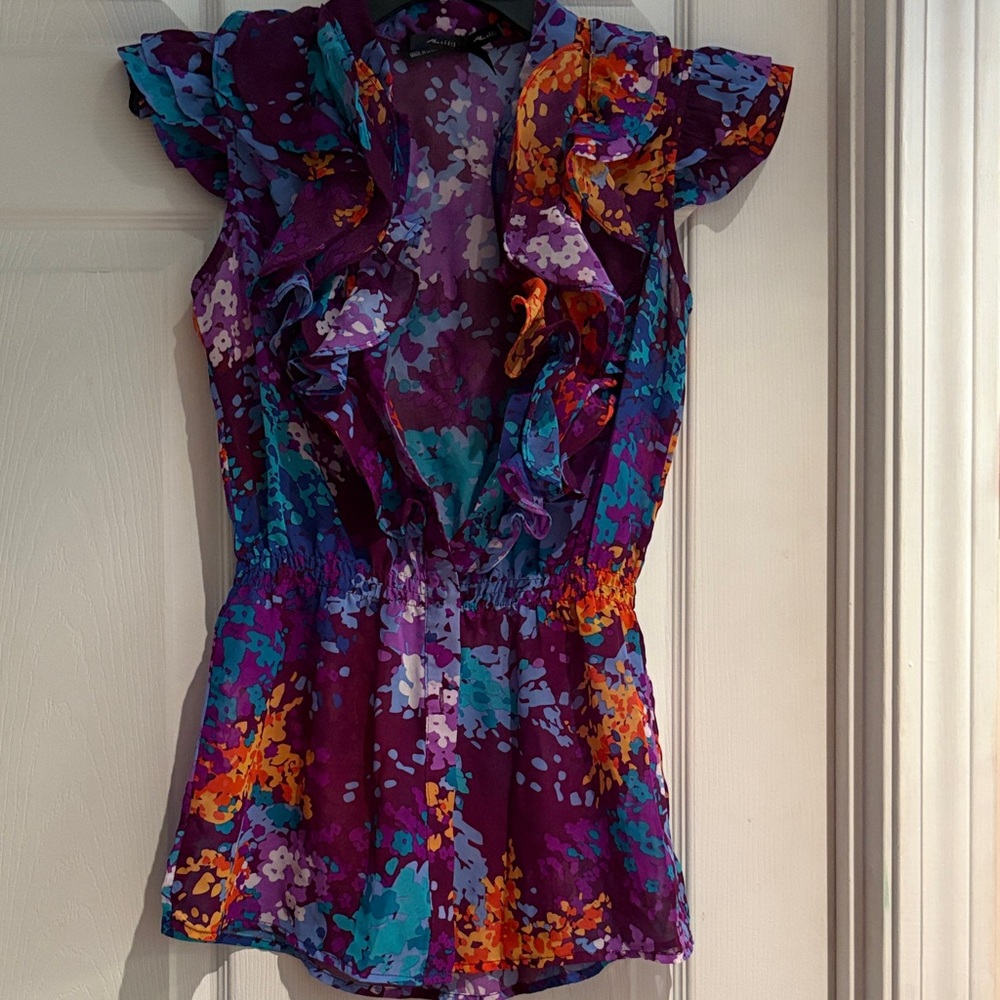 Floral Ruffle Women's Top